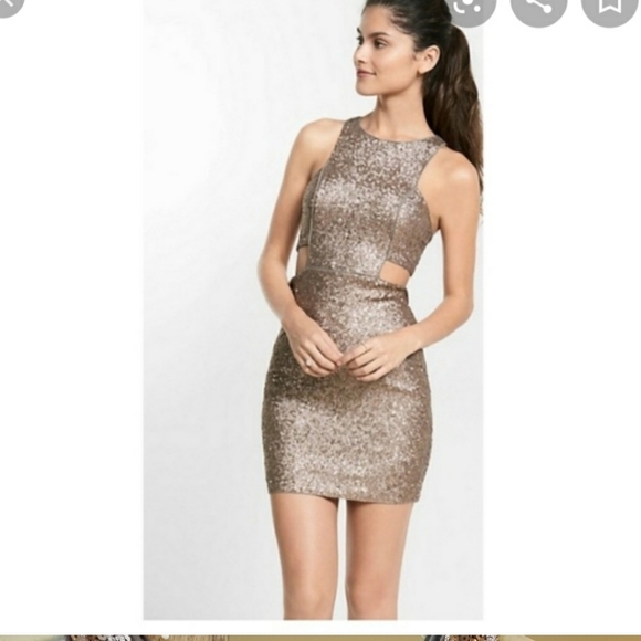 Express Dresses & Skirts - Gold Cutout Express Dress